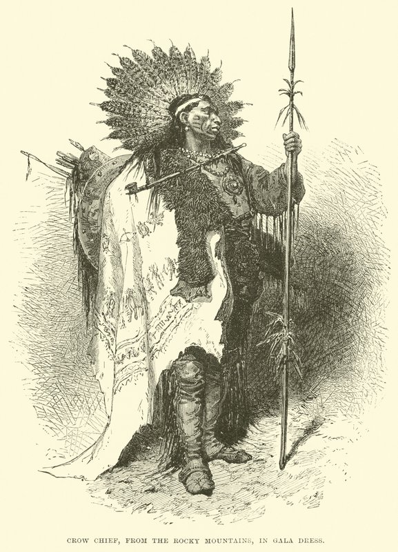 Jefe Crow, de las Montañas Rocosas, en traje de gala de English School