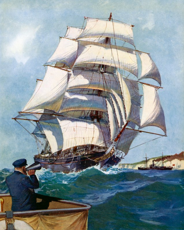 Cutty Sark, China Clipper (litografía en color) de English School