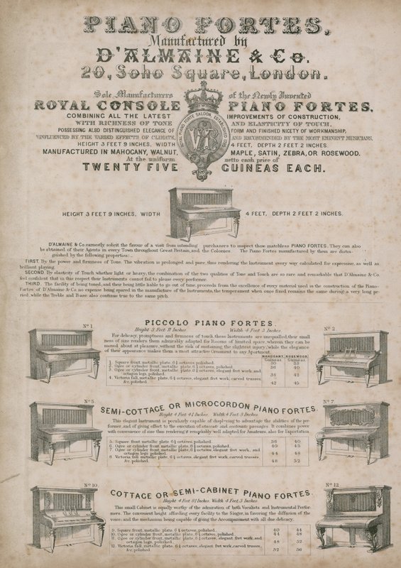 Fabricantes de pianos DAlmains, Soho Square de English School