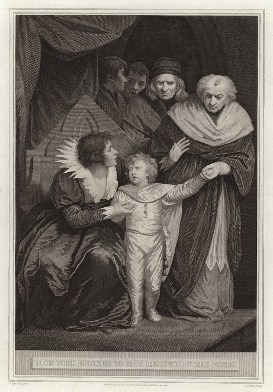 El Duque de York, hermano de Eduardo V, entregado por la Reina de English School