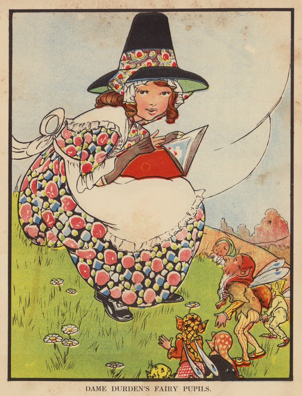 Las pupilas de hadas de Dame Durden (litografia en color) de English School