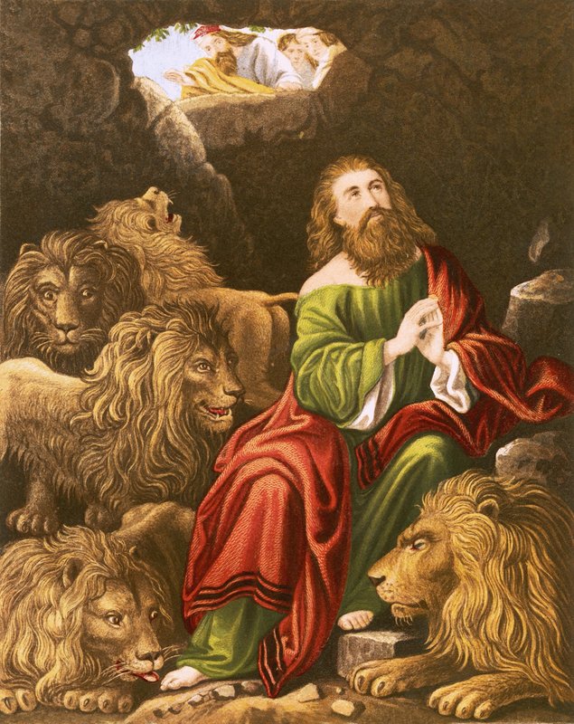 Daniel en el foso de los leones de English School