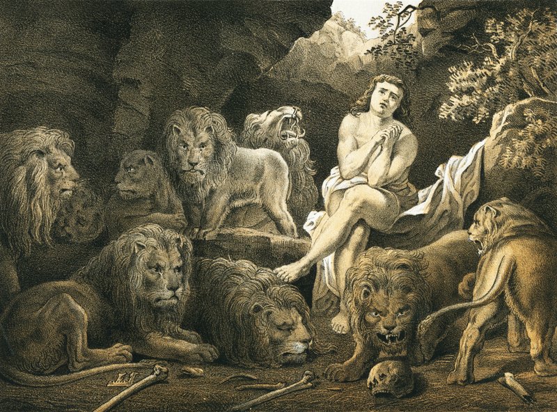 Daniel en el foso de los leones de English School