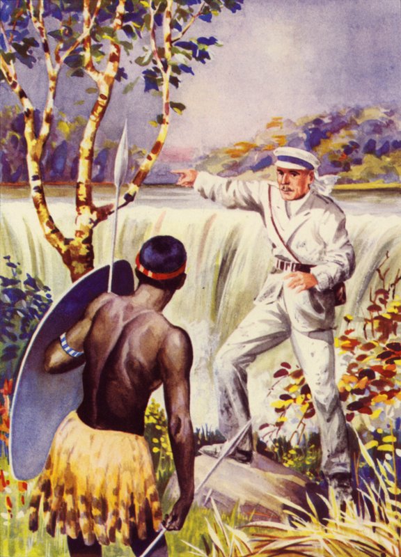David Livingstone en las Cataratas Victoria de English School