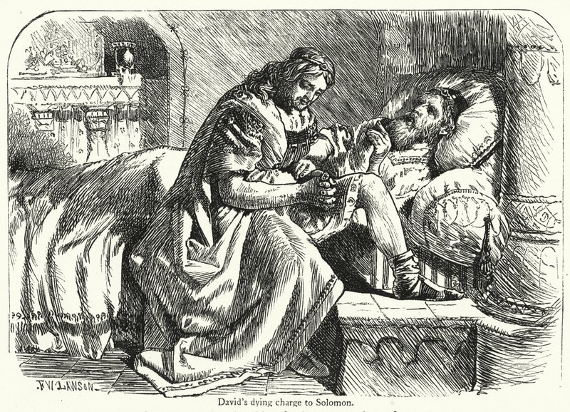 El último encargo de David a Salomón (grabado) de English School