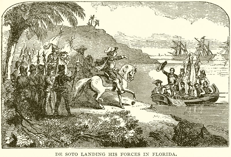 De Soto desembarcando sus Fuerzas en Florida de English School