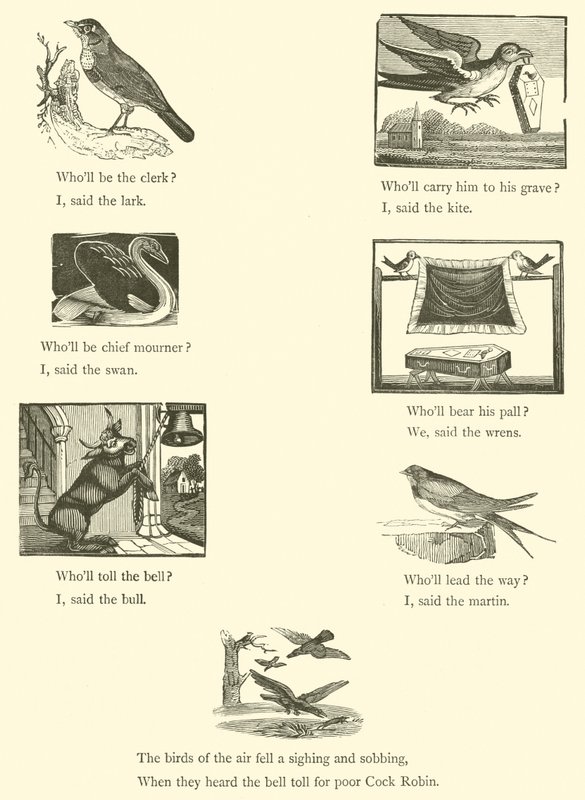 Muerte y entierro de Cock Robin (xilografía) de English School
