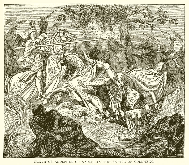 Muerte de Adolfo de Nassau en la batalla de Göllheim de English School