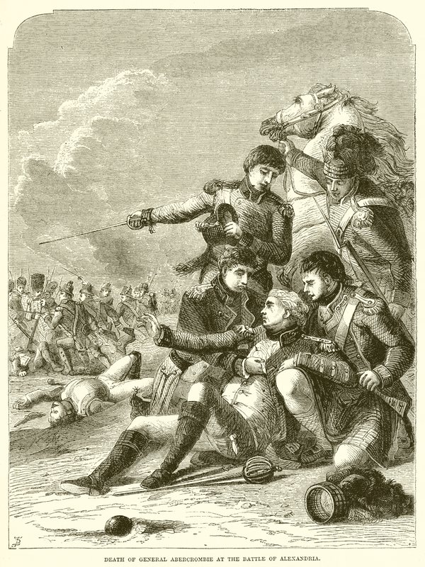 Muerte del General Abercrombie en la Batalla de Alejandría de English School