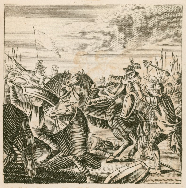 Muerte del rey Harold en la batalla de Hastings de English School