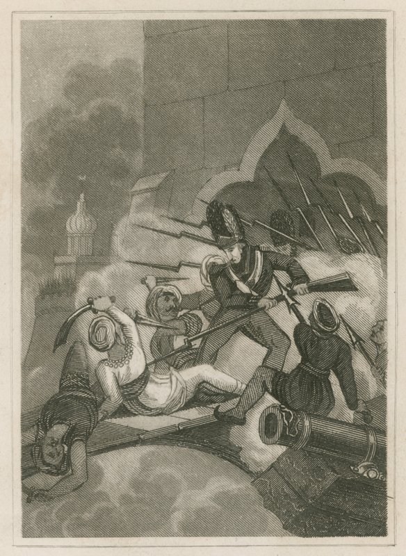 Muerte de Tippoo Sahib en el asedio de Seringapatam, India, 1799 de English School