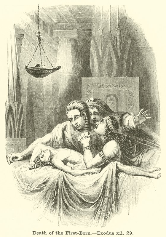 Muerte del primogénito, Éxodo, xii, 29 de English School