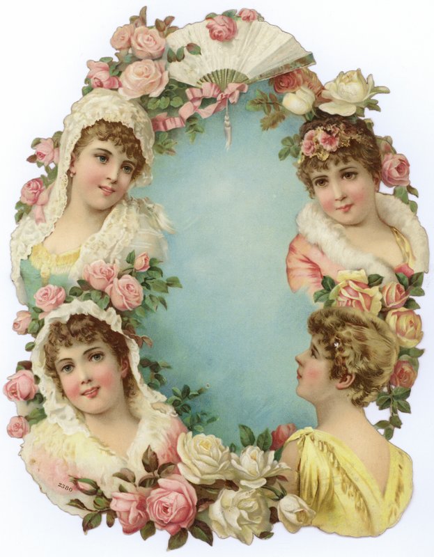 Decoración con retratos de mujeres de English School
