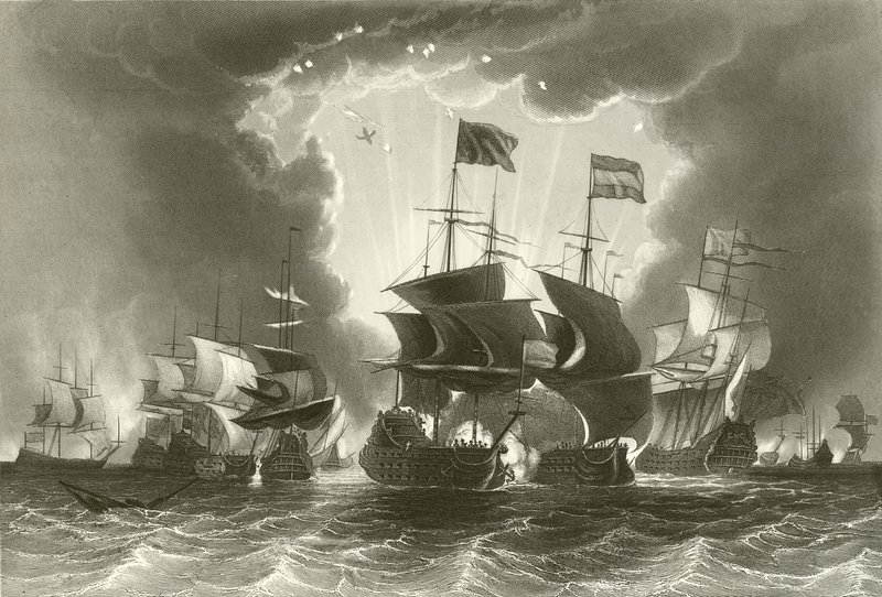 Derrota de la flota holandesa por el almirante Blake de English School