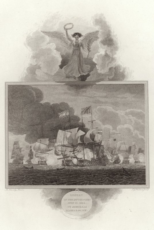 Derrota de la flota holandesa, 13 de julio de 1653, por los almirantes Blake y Monk de English School