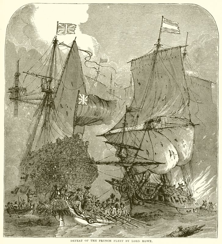 Derrota de la flota francesa por Lord Howe de English School