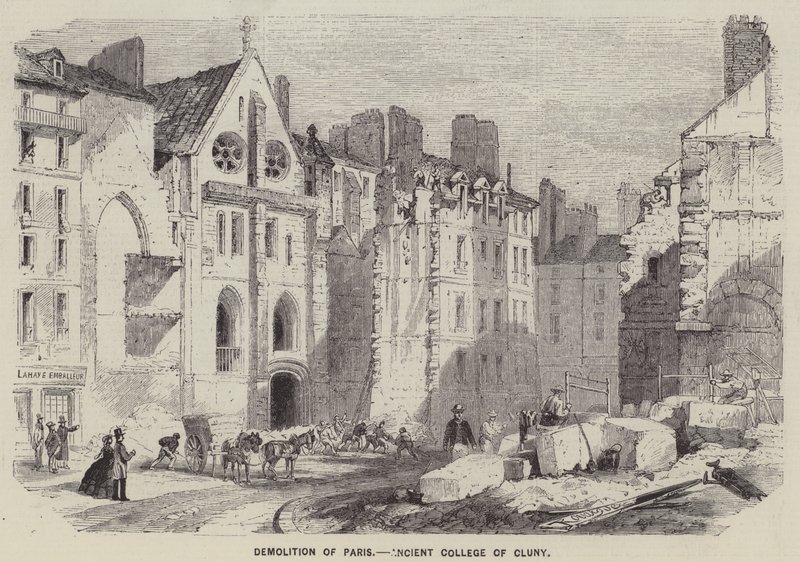 Demolición de París, Antiguo Colegio de Cluny (grabado) de English School