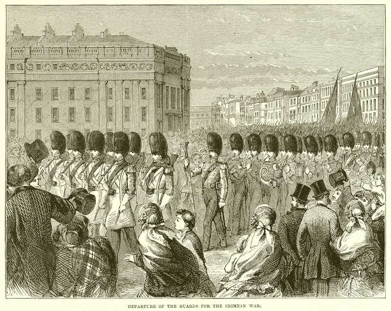 Salida de los guardias para la Guerra de Crimea de English School