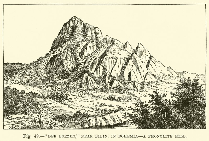 Der Borzen, cerca de Bilin, en Bohemia, una colina de fonolita de English School
