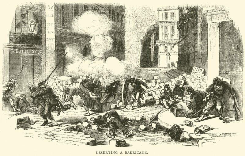 Abandonando una barricada, abril 1871 de English School