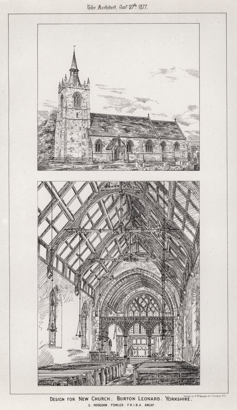 Diseño para la nueva iglesia, Burton Leonard, Yorkshire de English School