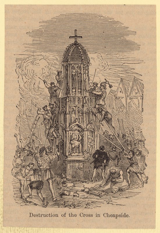Destrucción de la cruz en Cheapside de English School
