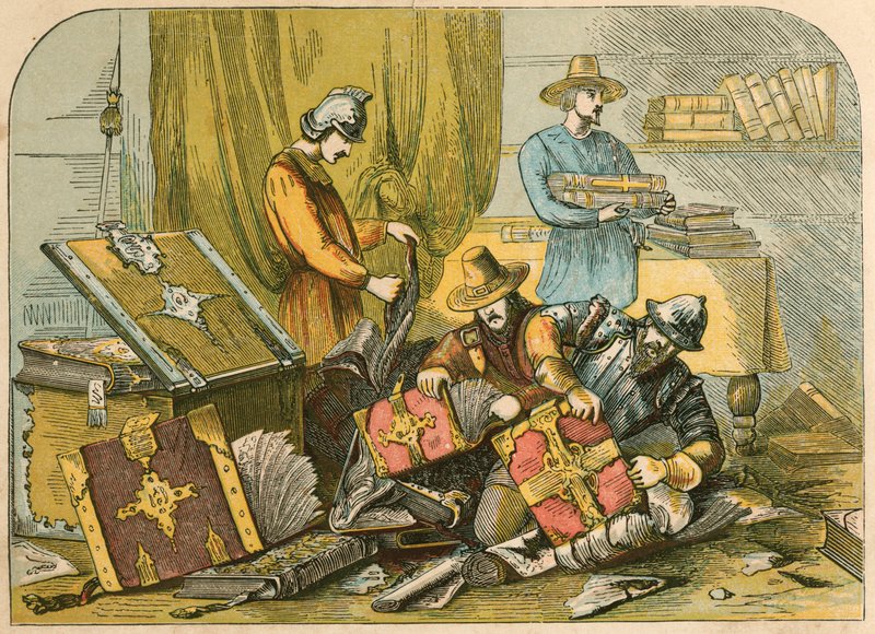 Destrucción de los manuscritos y misales en Oxford durante el reinado de Eduardo VI de English School