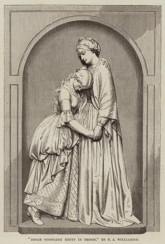 Dinah consolando a Hetty en prisión, por F J Williamson de English School