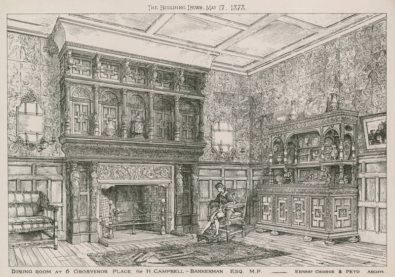 Comedor en 6 Grosvenor Place para H Campbell-Bannerman, MP de English School