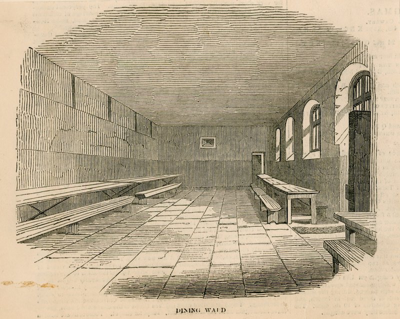 Sala de comedor en la prisión de Newgate de English School