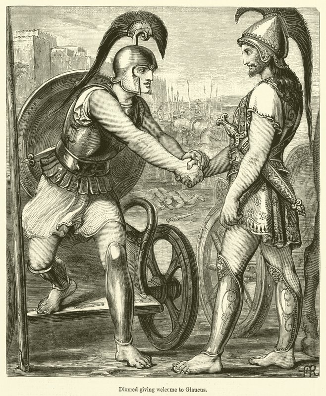 Diomedes dando la bienvenida a Glauco de English School