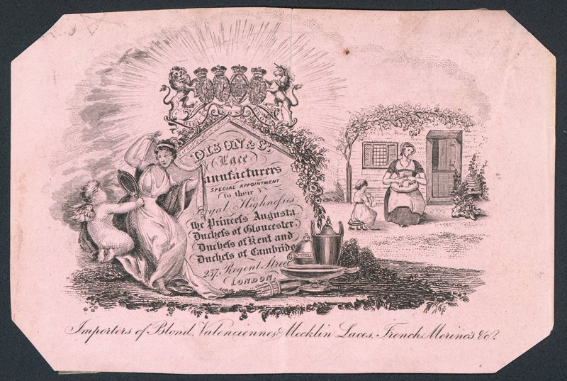 Dison & Co, fabricantes de encajes, tarjeta comercial de English School