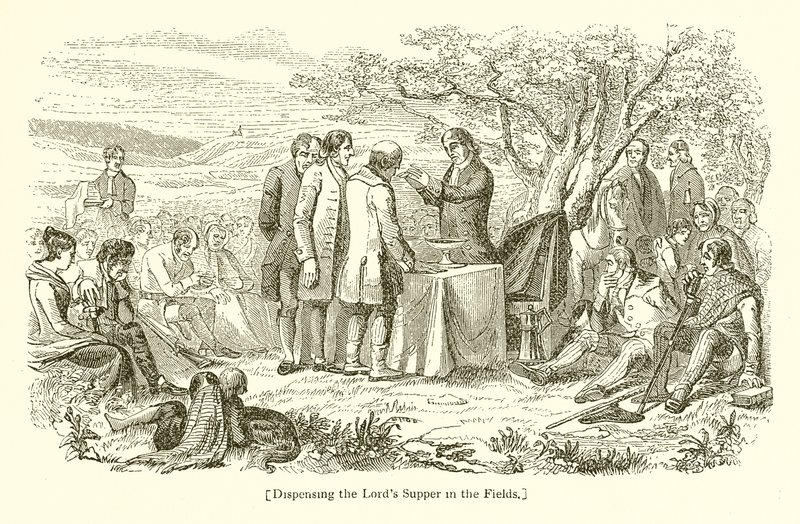 Dispensando la Cena del Señor en los campos de English School