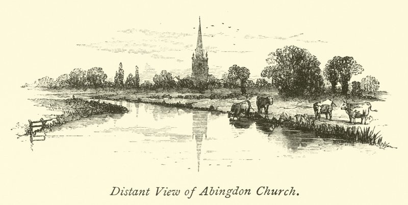 Vista distante de la iglesia de Abingdon de English School