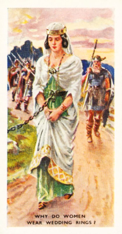 ¿Sabes por qué ¿Por qué las mujeres llevan alianzas (litografía en color) de English School
