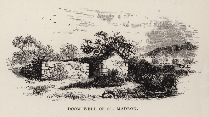 Pozo del Juicio de San Madron (grabado) de English School