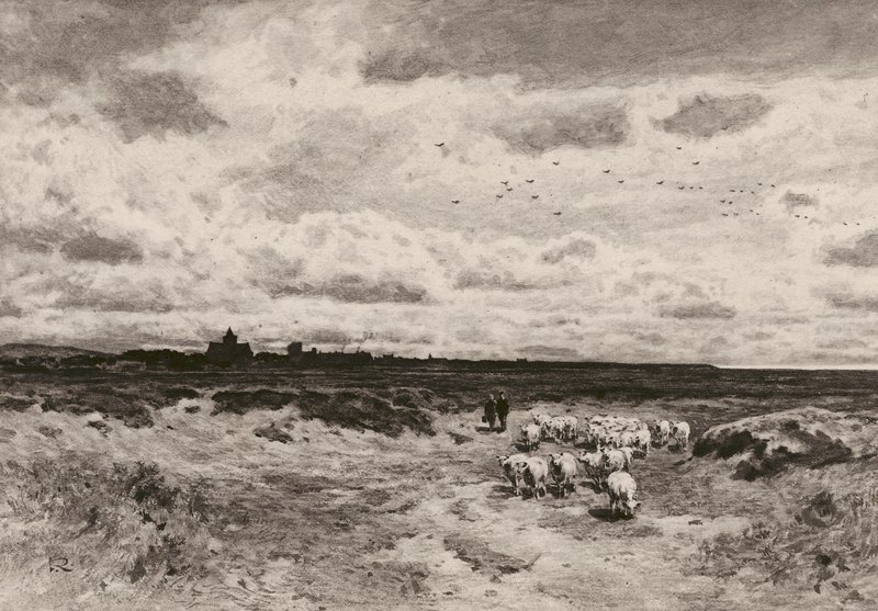 Dornoch, según G Reid, RSA (litografía) de English School