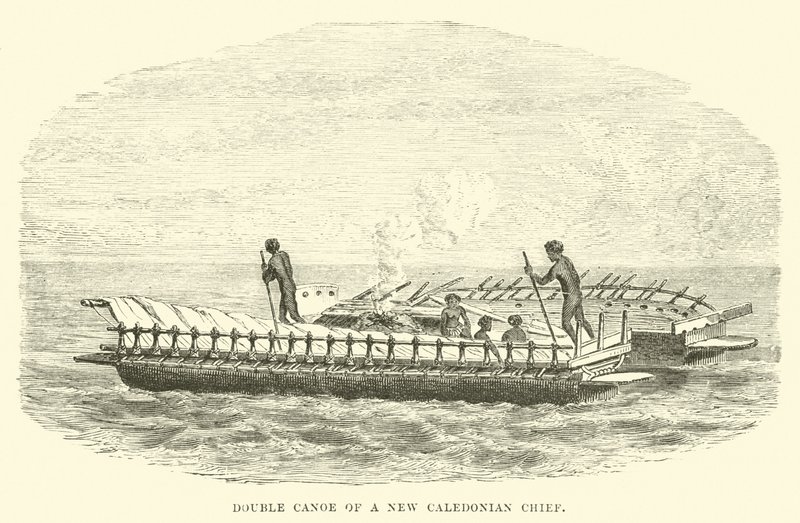 Canoa doble de un jefe de Nueva Caledonia de English School