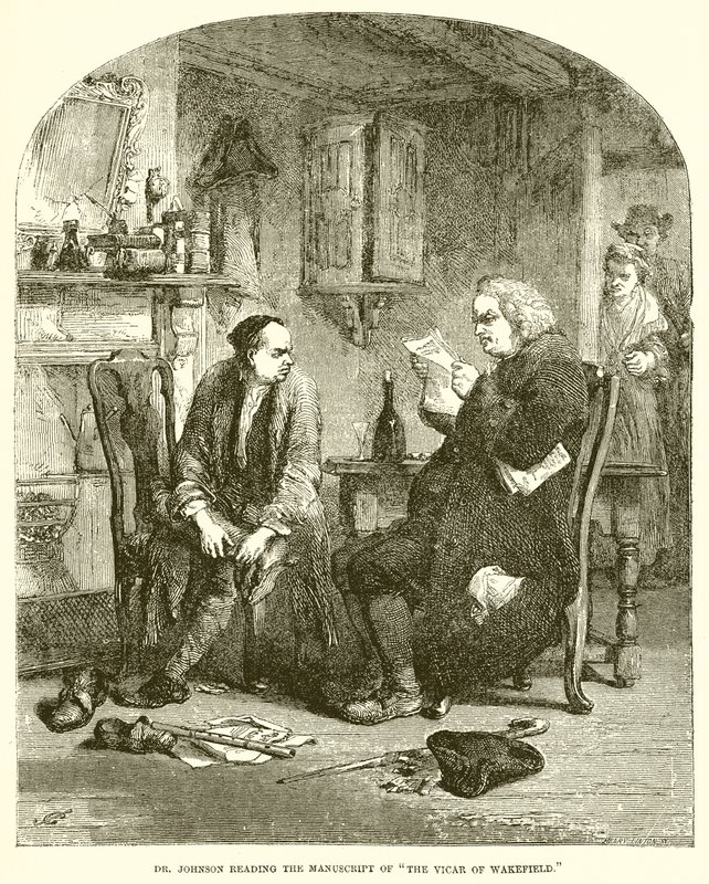 Dr. Johnson leyendo el manuscrito de El vicario de Wakefield de English School
