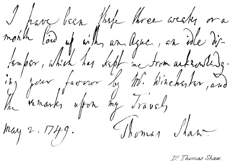 Dr. Thomas Shaw de English School