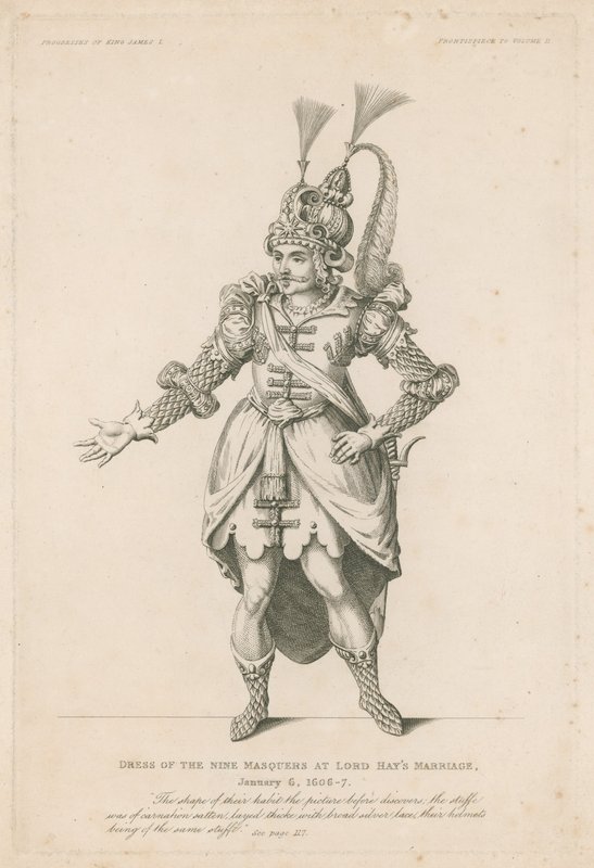 Vestimenta de Nueve Enmascarados en el Matrimonio de Lord Hay, 6 de enero de 1606-7 de English School