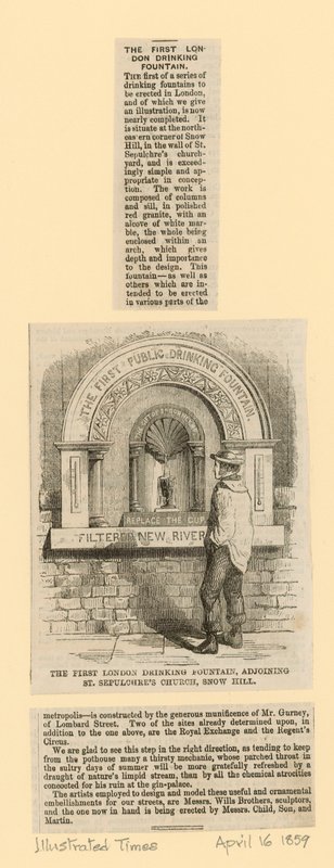 Fuente de agua potable, junto a la iglesia de St Sepulchres, Snow Hill de English School