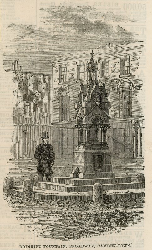 Fuente de agua potable en The Broadway en Camden Town de English School