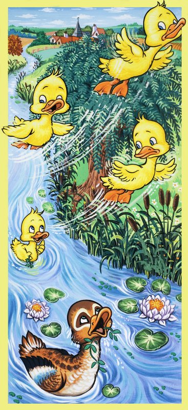 Pato y patitos voladores de English School
