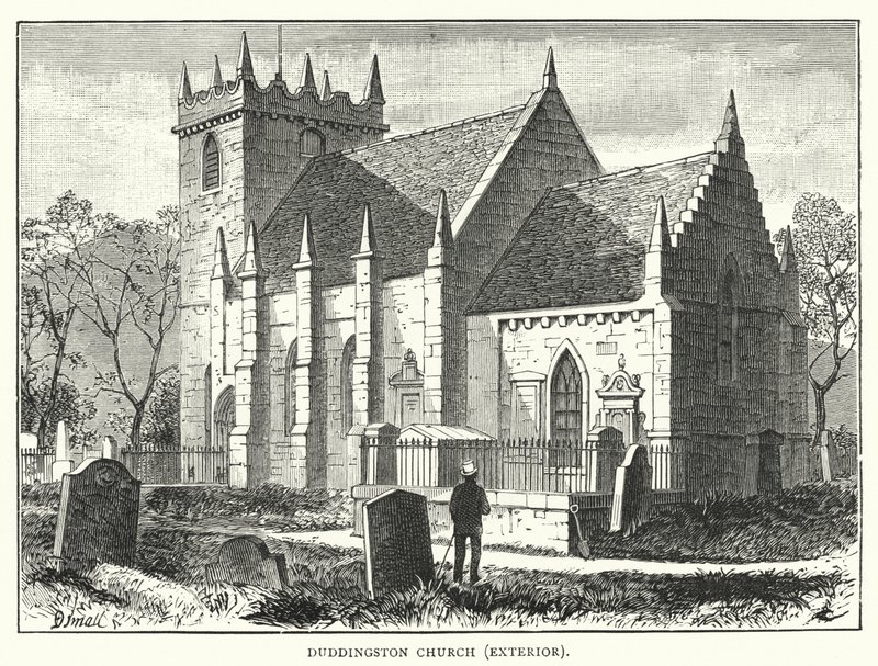Iglesia de Duddingston, Exterior (grabado) de English School