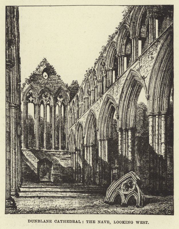 Catedral de Dunblane, la Nave, mirando al oeste de English School