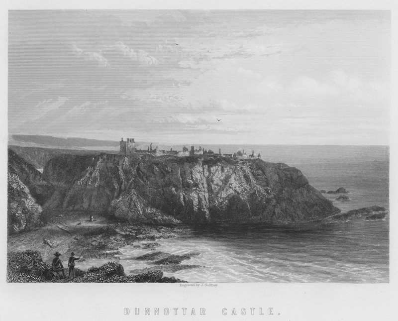 Castillo de Dunnottar (grabado) de English School