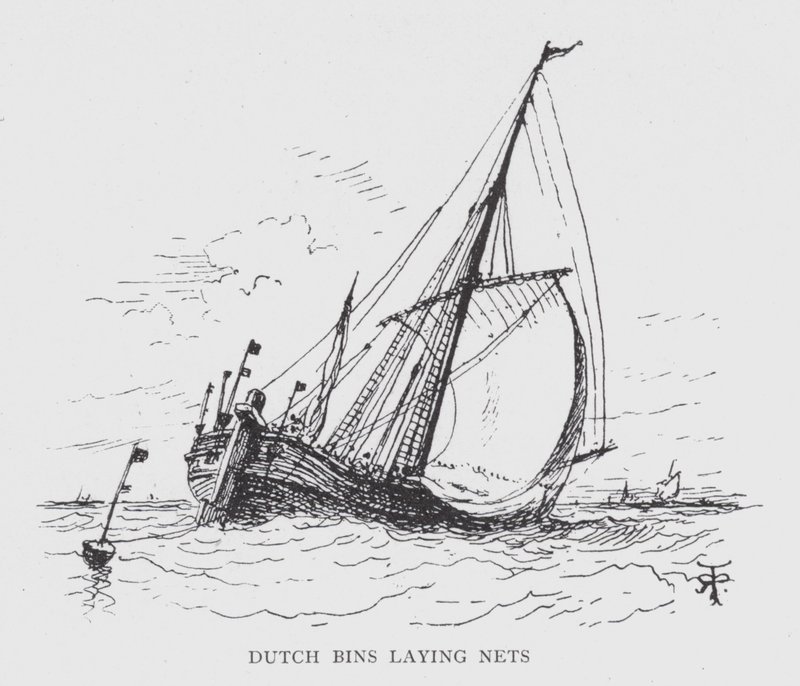 Botes holandeses colocando redes de English School
