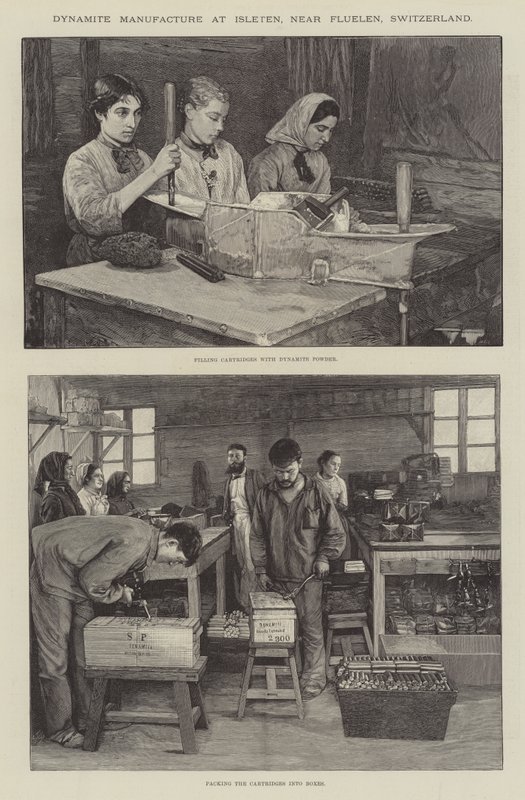 Fabricación de Dinamita en Isleten, cerca de Fluelen, Suiza de English School