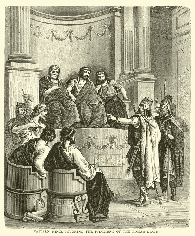 Reyes orientales invocando el juicio del Estado Romano de English School